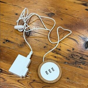 IKEA White USB Charging Hub with Cork Base